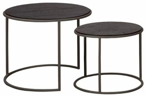 Set masute laterale Spello din lemn de tec mat gri de la 45 cm