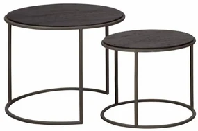 Set masute laterale Spello din lemn de tec mat gri de la 45 cm