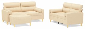 3153771 vidaXL Set canapea perne/perne decorative, 3 piese, crem, textil