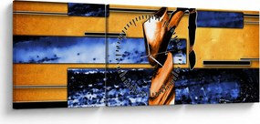 Tablou picturii abstracte (cu ceas) (90x30 cm)