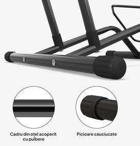 SPORTNOW Cavalet pentru Biciclete pentru Anvelope, Suport de Bicicletă de Podea din Oțel, 59x41x38 cm, Negru | Aosom Romania