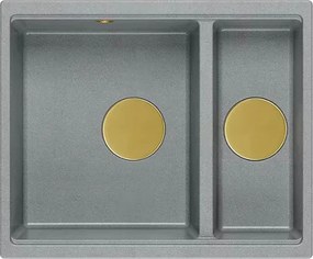 Chiuveta compozit incastrata Quadron Logan 150 gri - auriu 56x46 cm