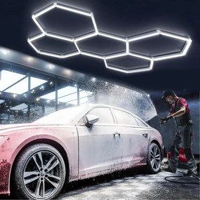 Panou LED HoneyComb, 5 Hexagoane, Lumină Rece 6500K, 192W