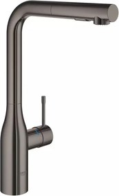 Baterie bucatarie cu dus extractabil Grohe Essence inalta antracit lucios Hard Graphite