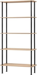 Etajeră în culoare naturală cu aspect de lemn de stejar 80x163x35 cm Teidi – noo.ma