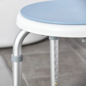 HOMCOM Taburet de duș scaun de duș antiderapant taburet de baie înălțime reglabil pivotant la 360° din aluminiu | Aosom Romania
