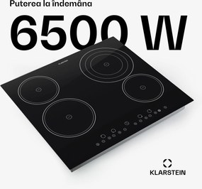 Klarstein Virtuosa aragaz cu placă ceramică construit cu Plita 4 zone sticlă ceramică 59x52cm 6500W