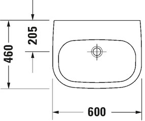 Duravit 23116000702 - Lavoar suspendat D-CODE 60 x 46 cm, ceramică, alb lucios