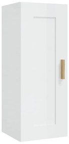 812471 vidaXL Dulap de perete, alb extralucios, 35x34x90 cm, lemn compozit