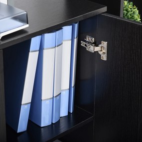 Vinsetto Dulap pentru Documente, cu Încuietoare, 2 Uși și Raft Interior, 80x40x80 cm, Negru | Aosom Romania