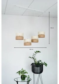 Brilagi - Candelabru pe cablu ROYAL YUTE 4xE27/15W/230V bej/crem/alb