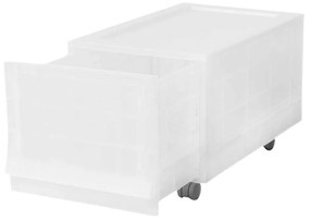 Cutie de depozitare modulară Wave Junior Mist curoți 43,4 x 27,2 x 22 cm, Îngust - 1 sertar - rotițe