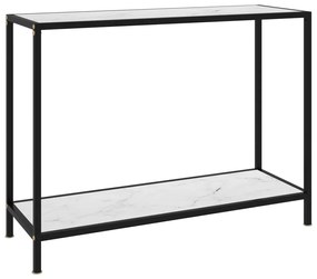 vidaXL Masă consolă, alb, 100 x 35 x 75 cm, sticlă securizată