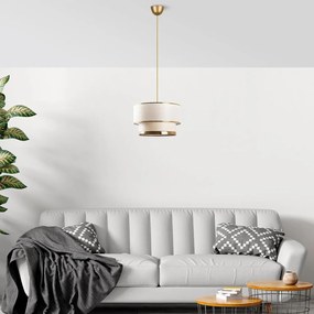 Lustră crem/aurie cu abajur textil ø 30 cm Cake – Opviq lights