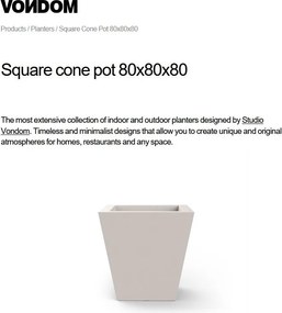 Ghiveci plante, flori design decorativ modern pentru amenajari interioare si exterioare, SQUARE CONE POT 41180R Vondom
