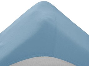 Cearsaf Jersey pentru patut copii albastru deschis 70 x 140 cm