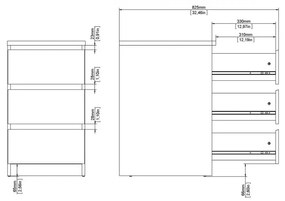 Comodă Simplicity 40 x 50 x 70 cm, hickory jackson