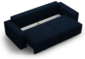 Canapea albastru-închis extensibilă cu tapițerie din țesătură bouclé 247 cm Jodie – Micadoni Home