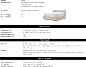 Pat dublu tapitat design elegant LUX Francisco, Creststone bej