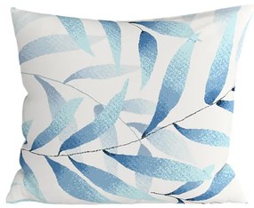 Set 2 bucati huse decorative pentru pernă din microfibra KOVENDI 45x45 cm, albastru-alb