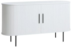 Comodă albă cu ușă glisantă 140x76x45 cm Nola – Unique Furniture