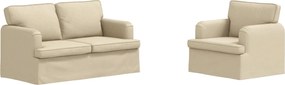 vidaXL Set de canapea 2 pcs Crem 144 x 80 x 85 cm țesătură