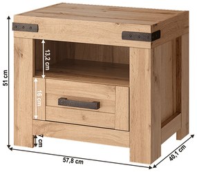 Noptieră MORATIZ, stejar wotan