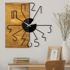 Ceas Decorativ de Perete Wooden Clock 29, Lemn / Metal