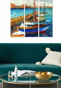 Set 3 tablouri MDF241191064, multicolor, 20x50 cm