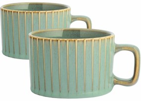 Altom Set of 2 cups Reactive Sage 220 ml