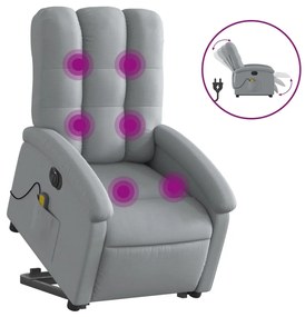3204128 vidaXL Fotoliu electric masaj rabatabil cu ridicare, gri închis textil