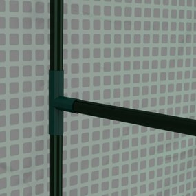 Outsunny Seră de grădină cu 2 spații și 2 uși cu role - 0,8 m² Seră pentru tomate dim. 1L x 0,8l x 1,5H m, Oțel și PE | Aosom Romania