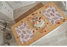 Suporturi de farfurii cu model de Crăciun 2 buc 45x35 cm Rowan Berries - Butter Kings