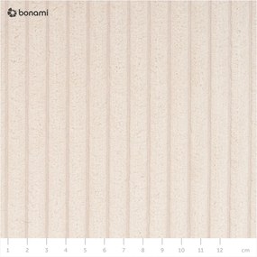 Colțar crem extensibil cu tapițerie din catifea reiată (cu colț variabil) Sara – Ropez