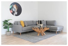 Măsuță de cafea în culoare naturală rotundă cu blat din sticlă ø 110 cm Amazonas – House Nordic