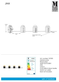 Markslöjd 107203 - Lampă de masă de cristal JINX 4xGU10/6W/230V