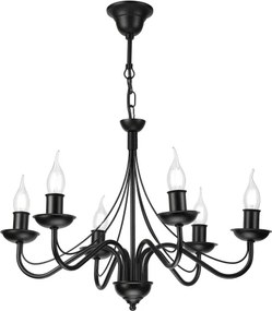 Candelabru cu lanț ANTON 6xE14/60W/230V, negru