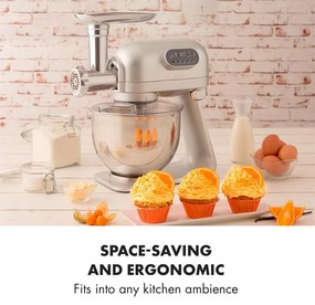 Curve Plus, robot de bucătărie, 5 l, mașină de tocat carne 4 în 1, argintiu, 1000 W