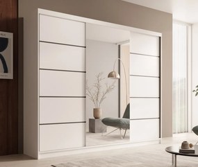 Dulap cu usi glisante si oglinda, 250x58x215 cm, Etna 250, ADRK Furniture (Culoare: Casmir / Casmir)