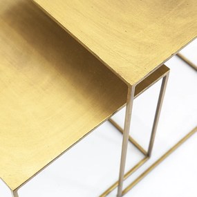 Set 2 masute patrate din metal Levels 40x40x45 cm aurii