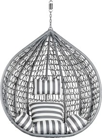 Scaun suspendat gri KOKON fara stativ, perna alb-gri