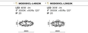 Lustra LED aplicata design modern decorativ Tessara 80cm