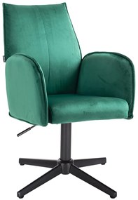 HR280CROSS Scaun Verde din Catifea cu Bază Neagră