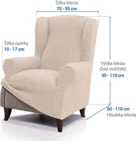 Nueva Textura Huse super elastice RUBINIA smântânii fotoliu clasic (l. 70 - 95 cm)