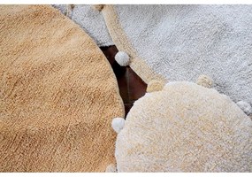Covor pentru copii bej lavabil/țesut manual din bumbac ø120 cm Bubbly Honey – Lorena Canals