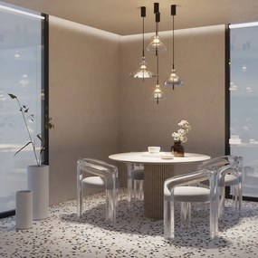 Lustra/Pendul LED design modern decorativ Bangkok 25cm, fumuriu
