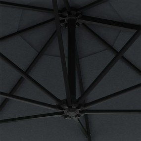 Umbrela soare, montaj pe perete, stalp metal, 300 cm, antracit Antracit
