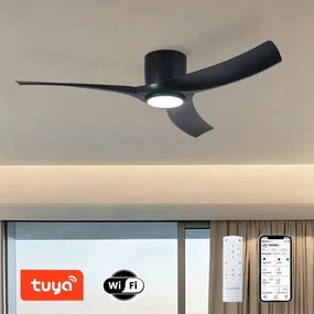 ZEVENTI - Ventilator de tavan LED ORBITO LED/24W/230V Wi-Fi Tuya negru + telecomandă