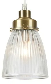 Lustră alămie cu abajur din sticlă ø 11 cm Bellis – Markslöjd