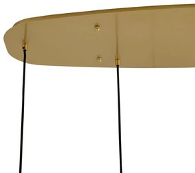 Lampă suspendată Hotel Chic alamă cu sticlă ambră 5 lumini - Gus